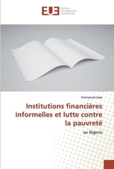 Cover for Awe · Institutions financières informelle (Book) (2020)