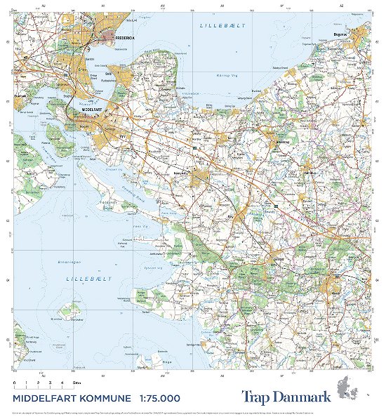 Cover for Trap Danmark · Trap Danmark: Kort over Middelfart Kommune (Landkarten) (2021)