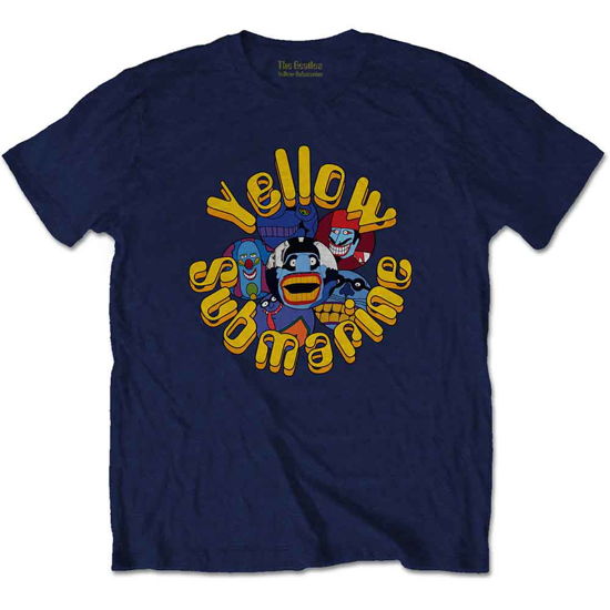 Cover for The Beatles · The Beatles Unisex T-Shirt: Yellow Submarine Baddies (T-shirt) [size L] [Blue - Unisex edition] (2020)