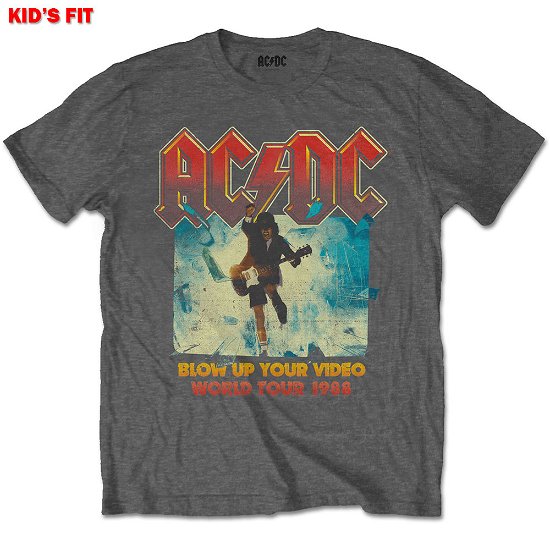 Cover for AC/DC · AC/DC Kids T-Shirt: Blow Up Your Video (11-12 Years) (T-shirt) [size 11-12yrs] [Grey - Kids edition]