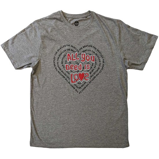 The Beatles Unisex T-Shirt: All You Need Is Love Heart - The Beatles - Koopwaar -  - 5056561087238 - 