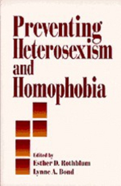 Cover for Vermont Conference on the Primary Prevention of Psychopathology · Preventing Heterosexism and Homophobia - Primary Prevention of Psychopathology (Paperback Book) (1996)