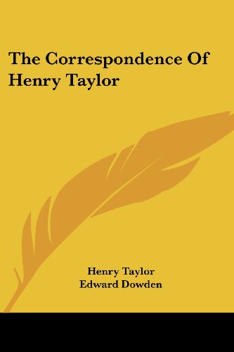 Cover for Henry Taylor · The Correspondence of Henry Taylor (Paperback Book) (2006)