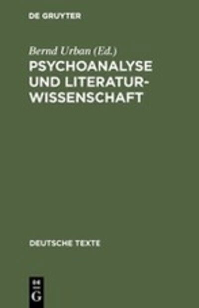 Cover for Bernd Urban · Psychoanalyse und Literaturwissenschaft (Book) (1973)