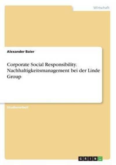 Cover for Baier · Corporate Social Responsibility. (Book) (2016)