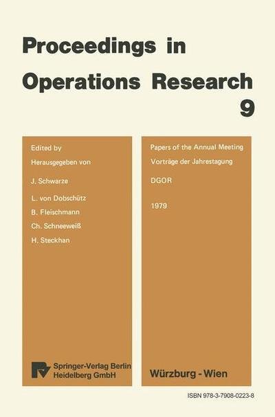 Cover for J Schwarze · Vortrage Der Jahrestagung 1979 / Papers of the Annual Meeting 1979 - Operations Research Proceedings (Paperback Book) (1980)