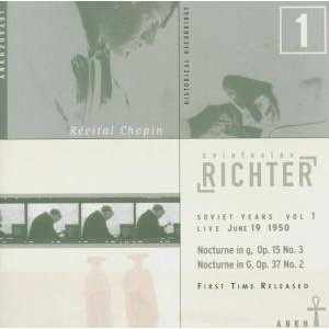 Cover for Richter Sviatoslav · Recital Chopin Volume 1 (CD)