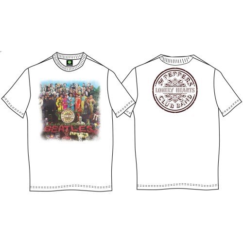 Cover for The Beatles · The Beatles Unisex T-Shirt: Vintage Sgt Pepper (Back Print) (T-shirt) [size L] [White - Unisex edition]