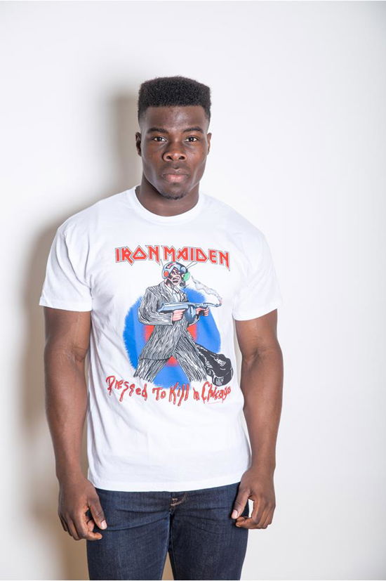 Cover for Iron Maiden · Iron Maiden Unisex T-Shirt: Chicago Mutants (Back Print) (T-shirt) [size S] [White - Unisex edition] (2020)