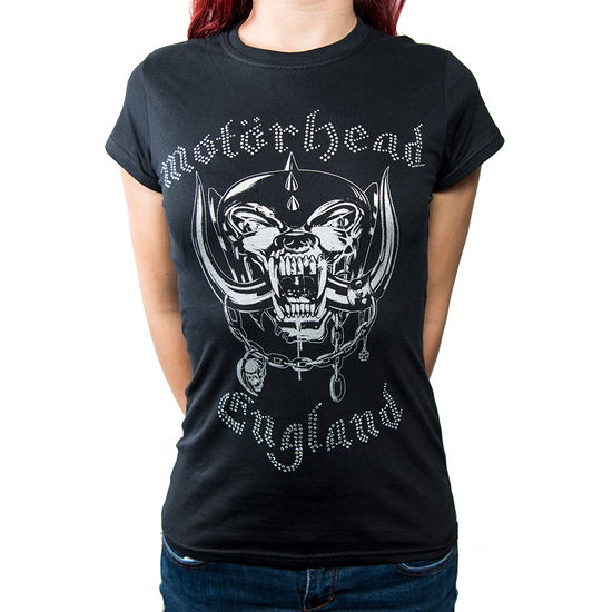 Motorhead Ladies T-Shirt: England (Embellished) - Motörhead - Merchandise - Global - Fashion - 5055979958239 - 