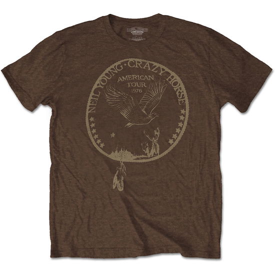 Cover for Neil Young · Neil Young Unisex T-Shirt: Tour '76 Seal (Brown) (T-shirt) [size S] (2025)