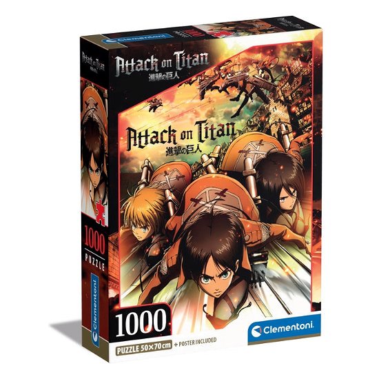 Attack On Titan (Compact Box 1000 Stukjes) - Anime - Jogo de tabuleiro - Clementoni - 8005125399239 - 