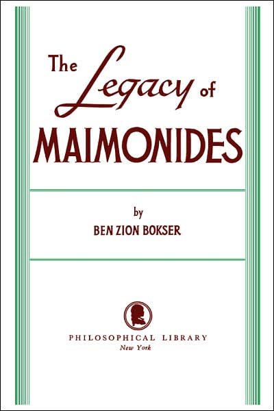 Cover for Ben Zion Bokser · The Legacy of Maimonides (Paperback Book) (1962)