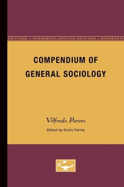 Cover for Vilfredo Pareto · Compendium of General Sociology (Taschenbuch) [Minne Ed. edition] (1980)