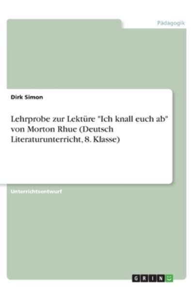 Cover for Simon · Lehrprobe zur Lektüre &quot;Ich knall (N/A)