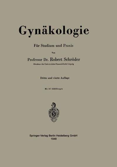 Cover for Robert Schroder · Gynakologie: Fur Studium und Praxis (Paperback Book)