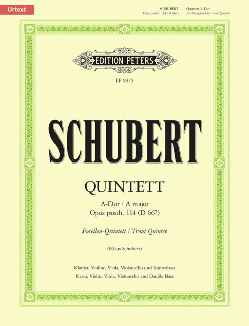 Cover for Franz Schubert · Quintet in A 'Trout' Op.114/D667 (Partitur) (2001)