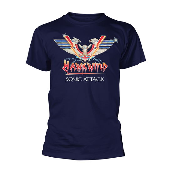 Cover for Hawkwind · Sonic Attack (Navy) (T-shirt) [size S] [Blue edition] (2018)