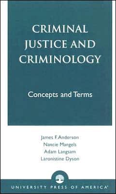 Cover for James F. Anderson · Criminal Justice and Criminology: Concepts and Terms (Paperback Book) (2002)