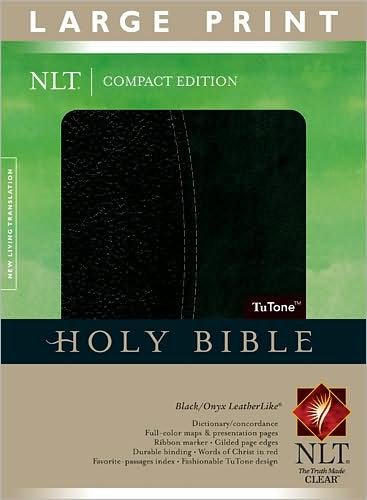 Cover for Tyndale House Publishers · NLT Compact Edition Bible Large Print, Blacl / Tan, Indexed (Læderbog) [Large type / large print edition] [Black Imitation] (2009)