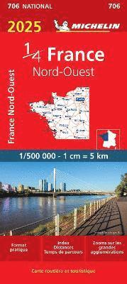 Cover for Michelin · Northwestern France 2025 - Michelin National Map 706: Map (Landkart) (2024)