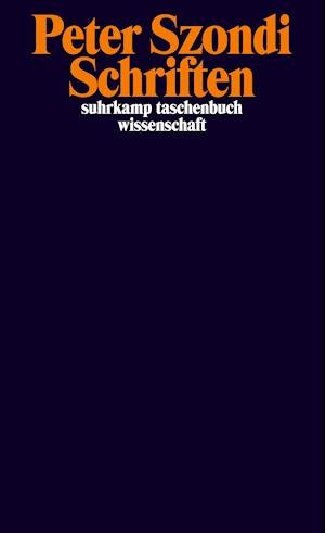 Cover for Peter Szondi · Suhrk.TB.Wi.2024 Szondi.Schriften.1-2 (Book)
