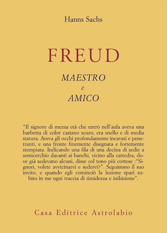 Cover for Hanns Sachs · Freud, Maestro E Amico (Book)