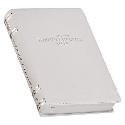 Cover for Christianart Gifts · Spiritual Growth Bible, Study Bible, NLT - New Living Translation Holy Bible, Premium Full Grain Leather, White (Book) (2023)