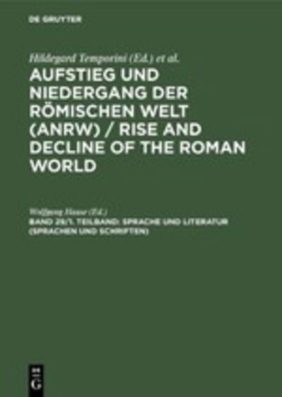 Cover for Wolfgang Haase · Aufstieg u.Nieder.röm.Welt.Abt.2/29/1 (Book) (1983)