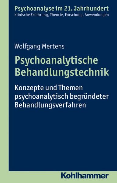 Cover for Mertens · Psychoanalytische Behandlungste (Book) (2015)