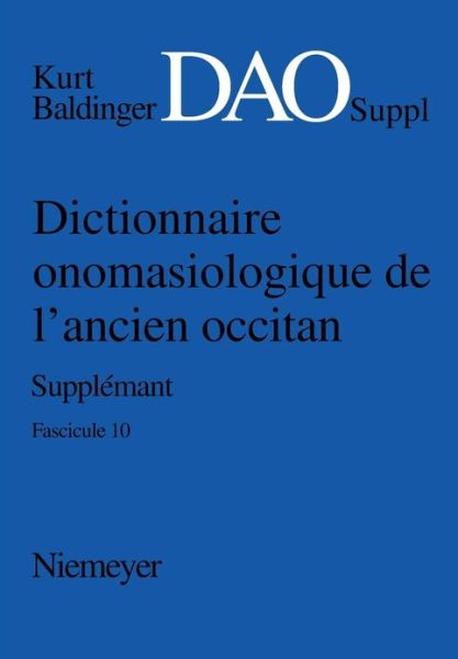 Cover for Kurt Baldinger · Baldinger, Kurt: Dictionnaire onomasiol (Book) (2007)