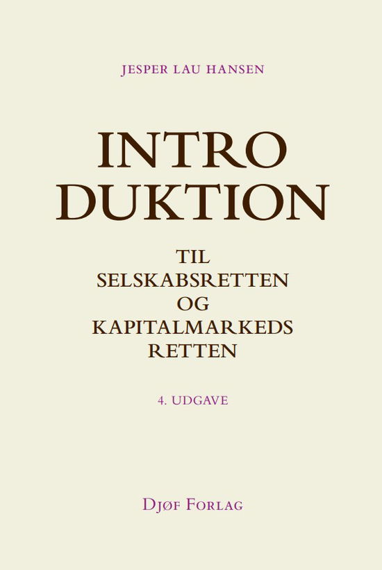 Cover for Jesper Lau Hansen · Lærebog: Introduktion til selskabsretten og kapitalmarkedsretten (Sewn Spine Book) [4º edição] (2025)