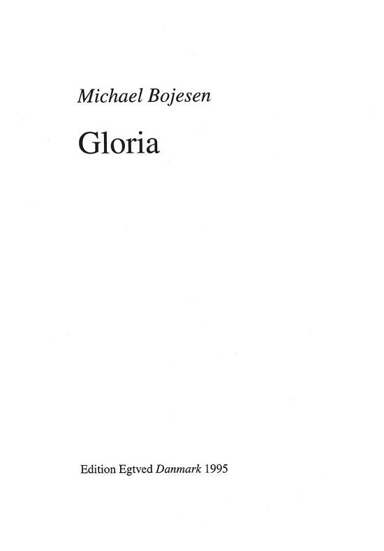 Cover for Michael Bojesen · Gloria (Bog) [1. udgave] (2001)
