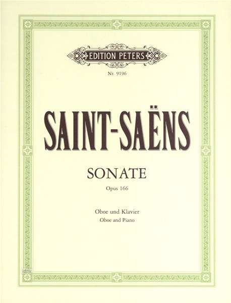 Oboe Sonata Op.166 - Saint-Saëns - Bücher - Edition Peters - 9790014074241 - 12. April 2001
