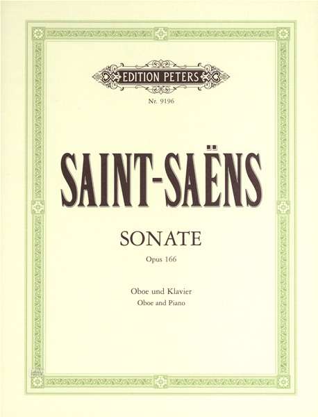 Cover for Saint-Saëns · Oboe Sonata Op.166 (Partitur) (2001)