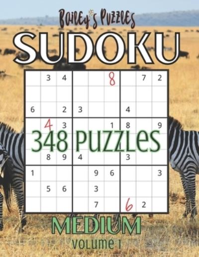 Cover for Bailey Carter · 348 Medium Sudoku Puzzles: unique &amp; quality brain games perfect for adults! (Paperback Book) (2020)