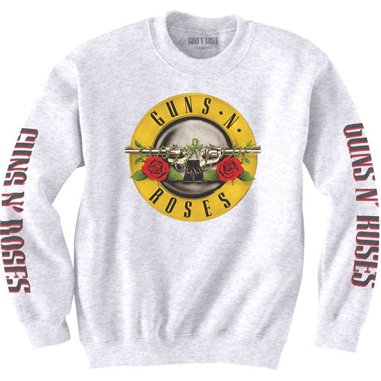 Cover for Guns N Roses · Guns N' Roses Unisex Sweatshirt: Classic Text &amp; Logos (Sleeve Print) (CLOTHES) [size S] [White - Unisex edition]