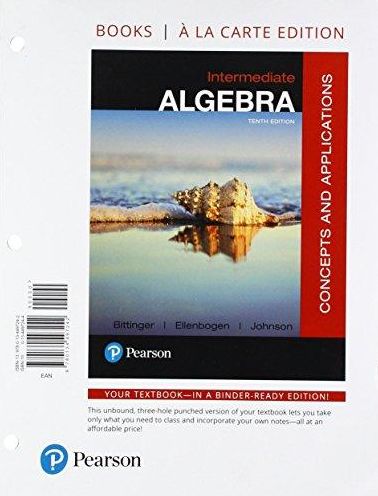 Cover for Marvin L. Bittinger · Intermediate Algebra Concepts and Applications, Books a la Carte Edition (Book) (2017)