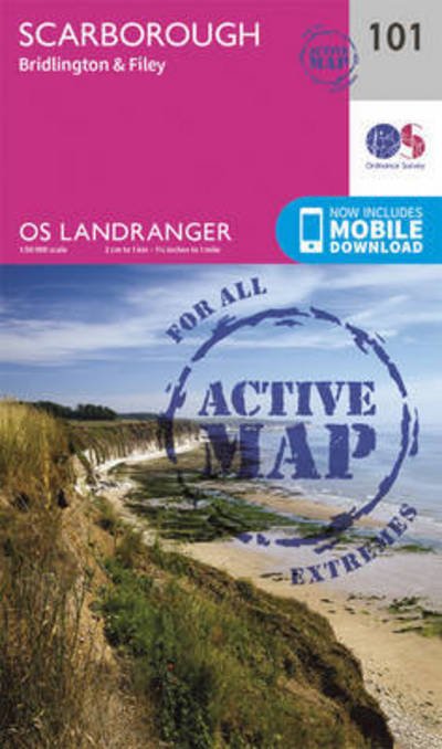 Cover for Ordnance Survey · Scarborough, Bridlington &amp; Filey - OS Landranger Active Map (Landkart) [February 2016 edition] (2016)