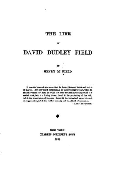 Cover for Henry M. Field · The Life of David Dudley Field (Paperback Bog) (2015)