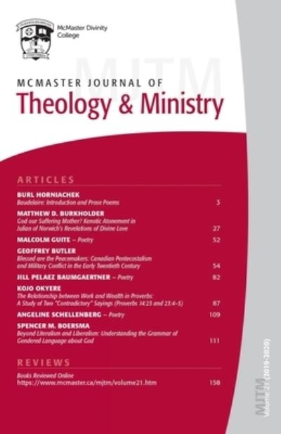 Cover for David J Fuller · McMaster Journal of Theology and Ministry (Paperback Book) (2021)