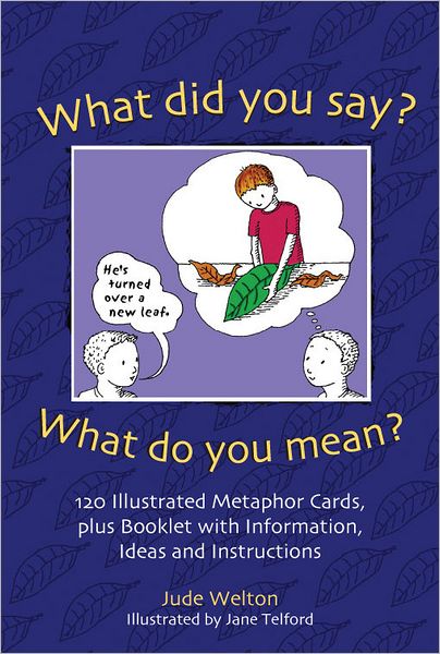 What Did You Say? What Do You Mean?: 120 Illustrated Metaphor Cards, plus Booklet with Information, Ideas and Instructions - Jude Welton - Boeken - Jessica Kingsley Publishers - 9781843109242 - 15 april 2009