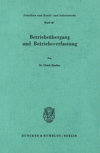 Cover for Bracker · Betriebsübergang und Betriebsve (Book) (1980)