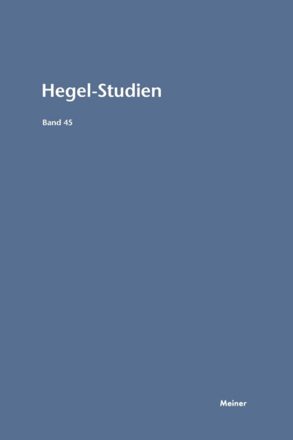 Cover for Walter Jaeschke · Hegel-Studien Band 45 (Paperback Book) (2011)