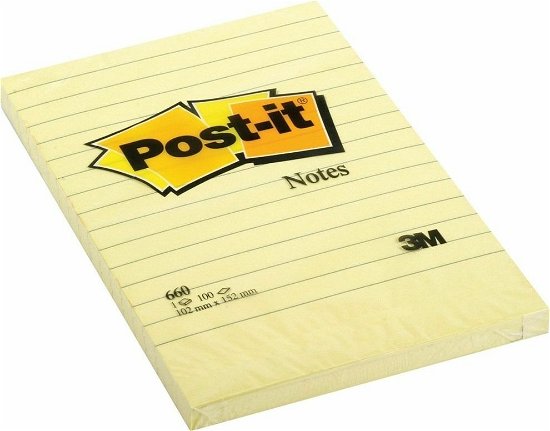 Cover for 3m · Post-it 660 Canary Lined Notes, 152 X 102 Mm, 100  (Merchandise) (MERCH)