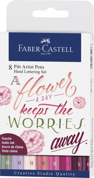 Cover for Faber · Faber-castell - India Ink Pitt Artist Pen Lettering (8 Pcs) (267124) (Legetøj)