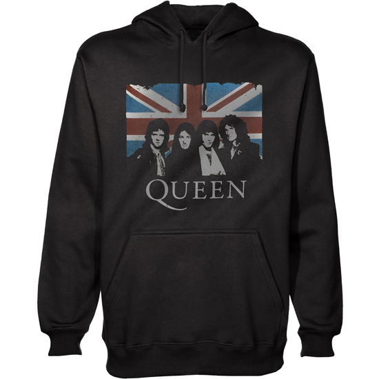 Cover for Queen · Queen Unisex Pullover Hoodie: Vintage Union Jack (Hoodie) [size S] [Black - Unisex edition]