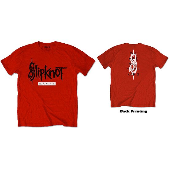 Slipknot Unisex T-Shirt: WANYK (Back Print) - Slipknot - Koopwaar -  - 5056368619243 - 