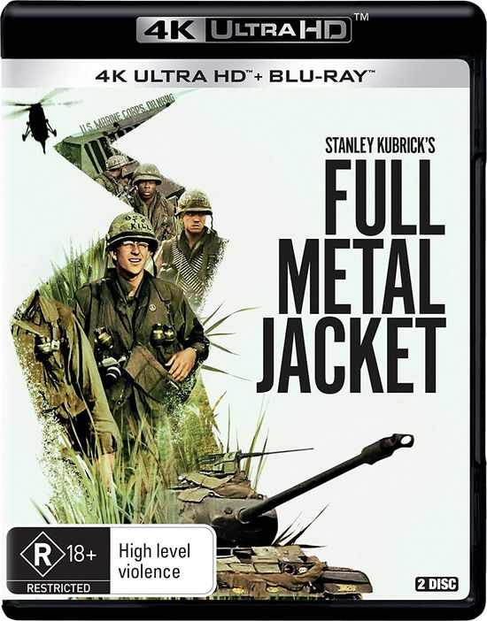 Cover for Modine, Matthew, Baldwin, Adam, Donofrio, Vincent, Ermey, R. Lee, Harewood, Dorian, Howard, Arliss, Kubrick, Stanley · Full Metal Jacket (4k / Blu-ray) (Blu-ray) (2020)