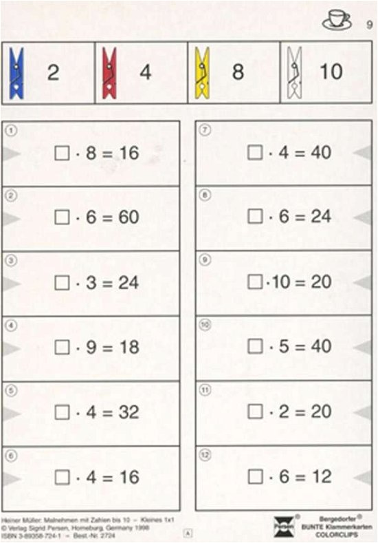Malnehmen mit Zahlen bis 10. Kleines 1 x 1 - Heiner Müller - Juego de mesa - Persen Verlag i.d. AAP - 9783834427243 - 1 de septiembre de 2012